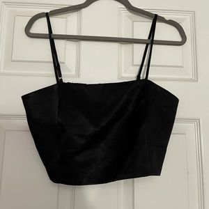 Zara black silk tank